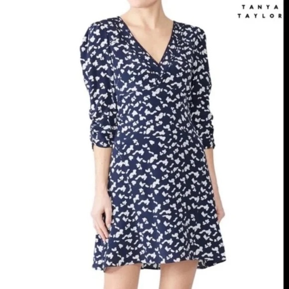 Tanya Taylor Dress Women Size 4 Silk Navy Dylan Dress
